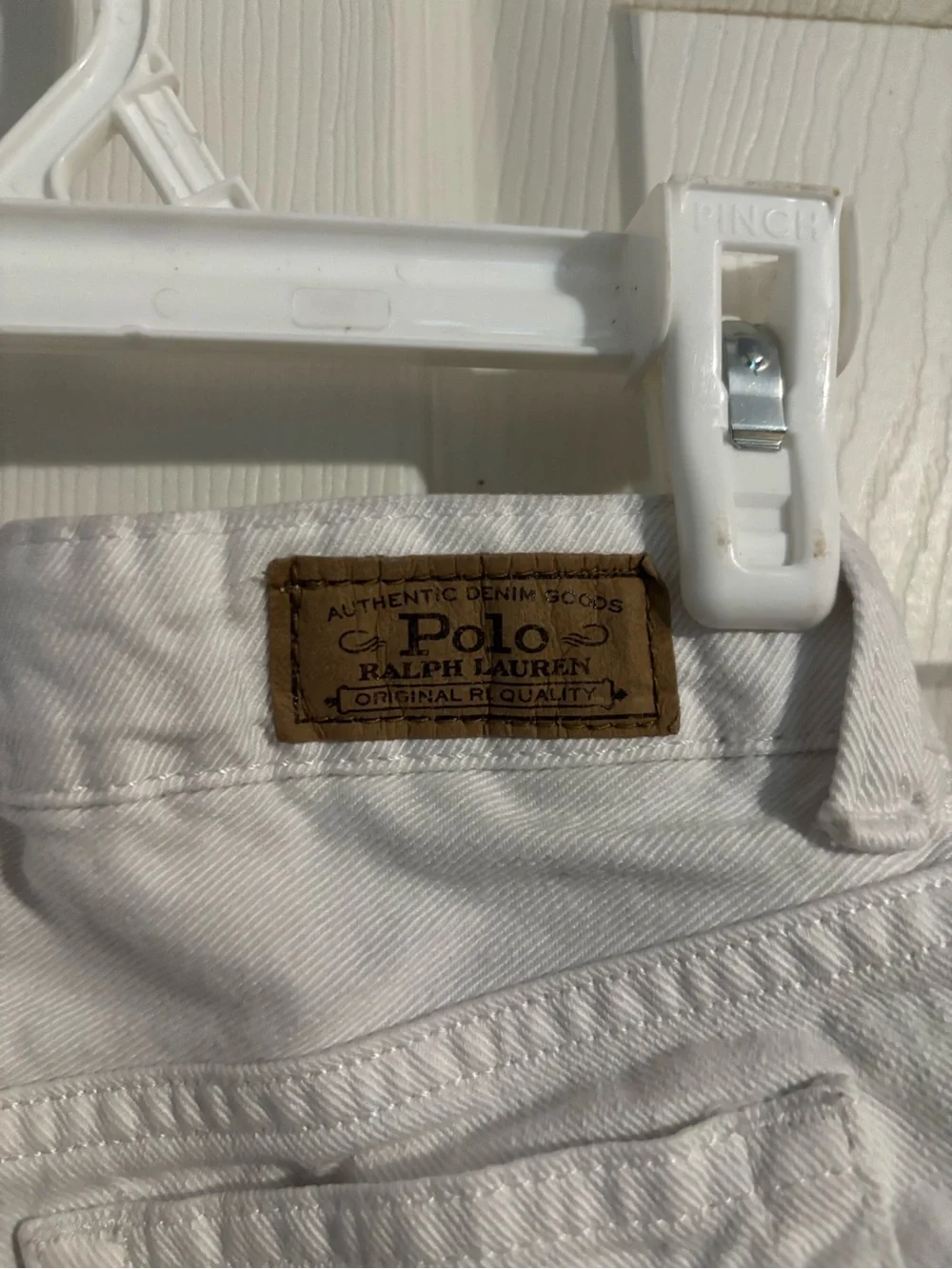 Ralph Lauren White Denim Frayed Hem Jean Shorts